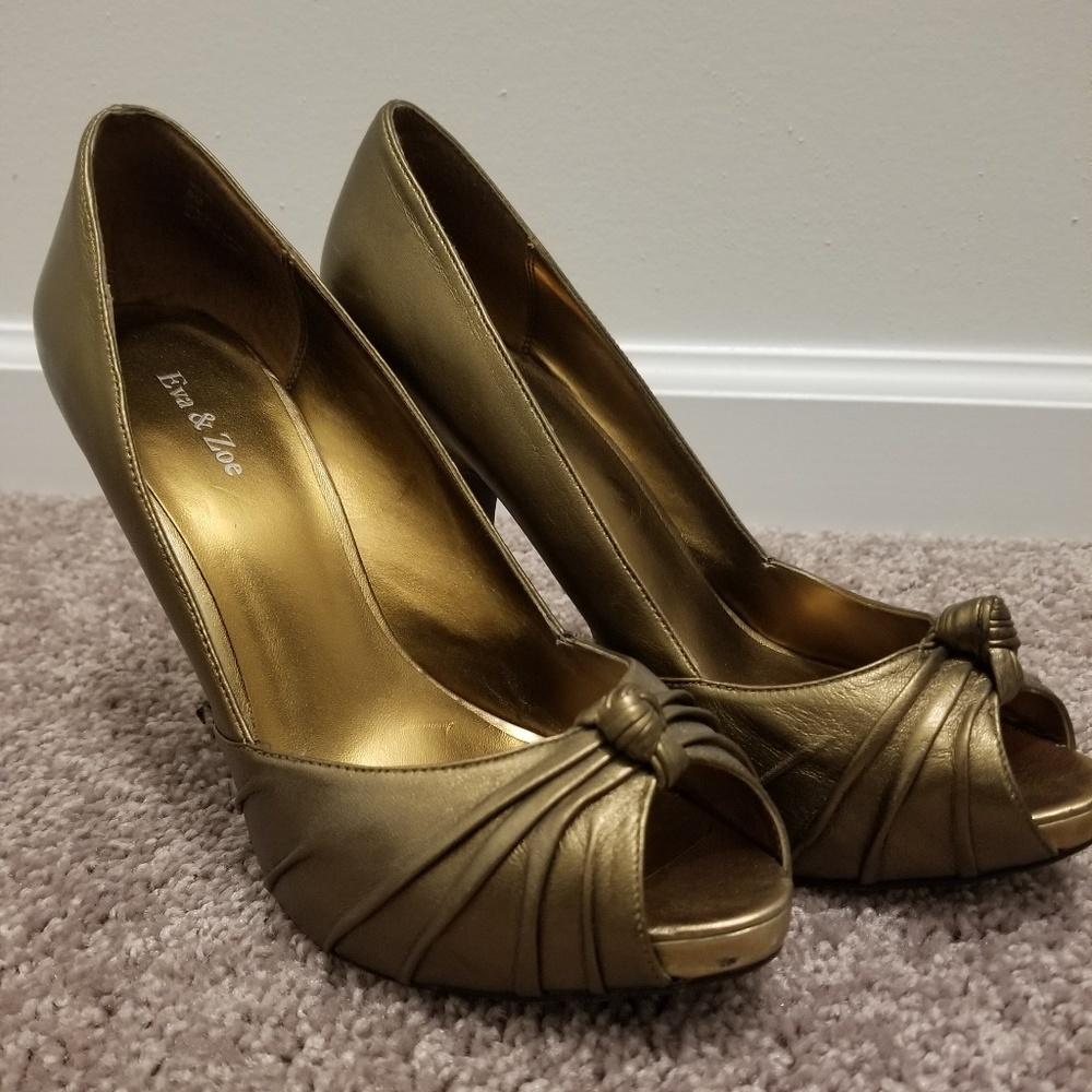 Gold Eva & Zoe heels
